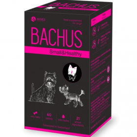 BACHUS SMALL&HEALTHY - за поддържане на черния дроб и уринарния тракт, здрави венци и зъби, подсилва имунната система и зрението 60 таблетки